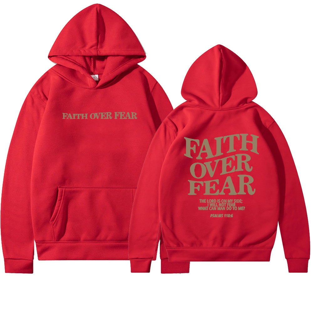 Hoodie Faith Fear Printed Sweatshirt apparels & accessories