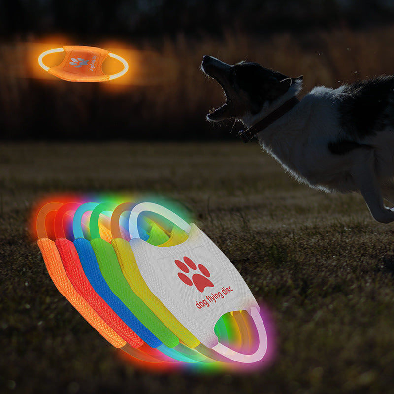 Dog Flying Discs Light Glowing LED LuminousTrainning Interactive Toys Pet Products