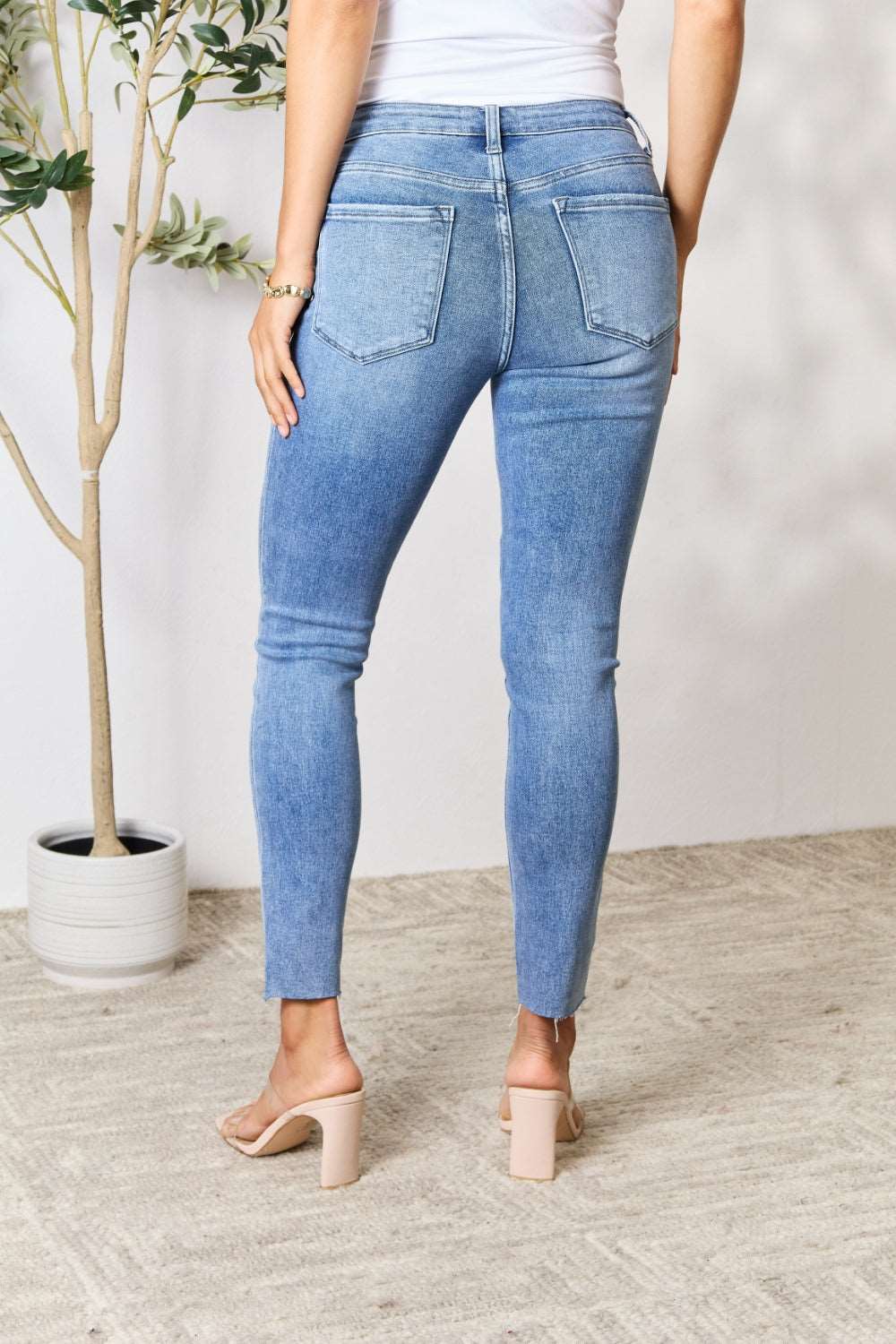 BAYEAS Raw Hem Skinny Jeans apparel & accessories