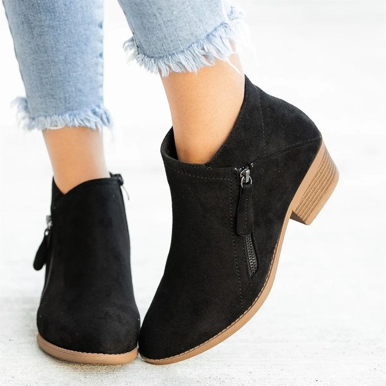 Boots Suede Fashion Women's Shallow Mouth Pointed Boots Shoes & Bags