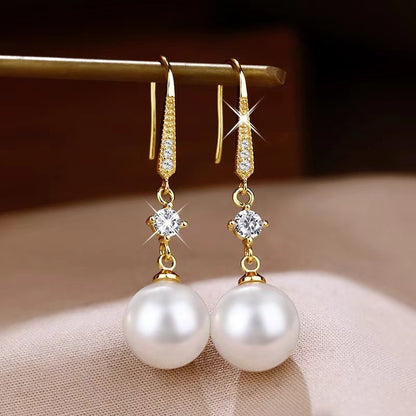 Temperament Fashion Face Slimming Golden Earrings Jewelry