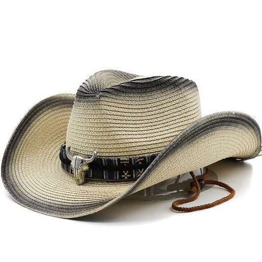 Denim Ethnic Style Straw Hat Men And Women Outdoor apparel & accessories