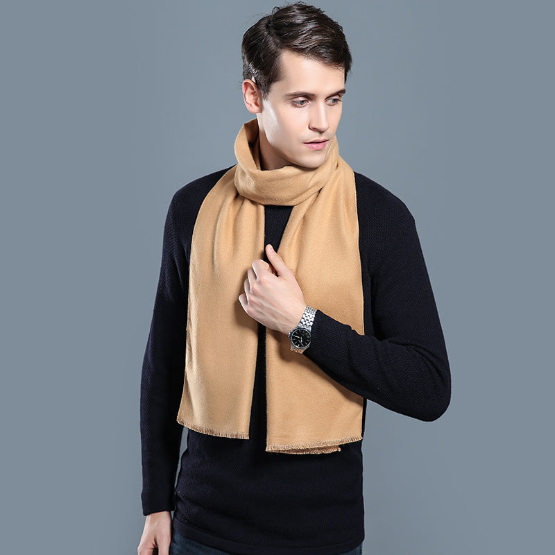 Simple Plaid Warm Keeping Artificial Cashmere Scarf Men's Scarves