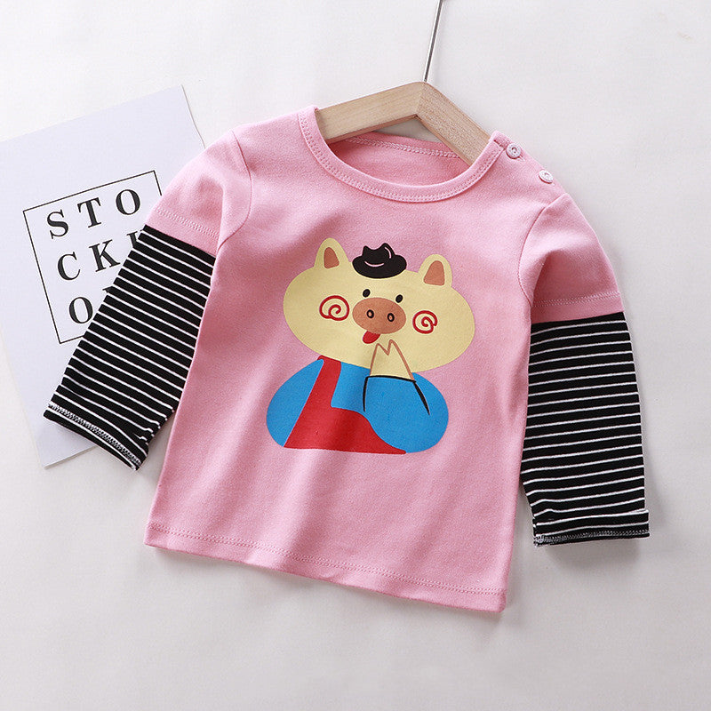 Children's Long-sleeved T-shirt Cotton Single Top apparels & accessories