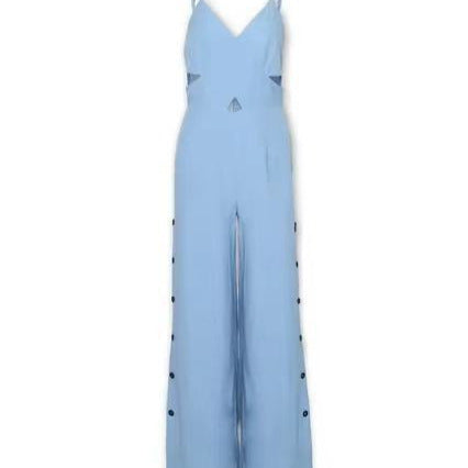 SLeeveless Hollow-out Camisole High Waist Slim Solid Color Jumpsuit apparel & accessories