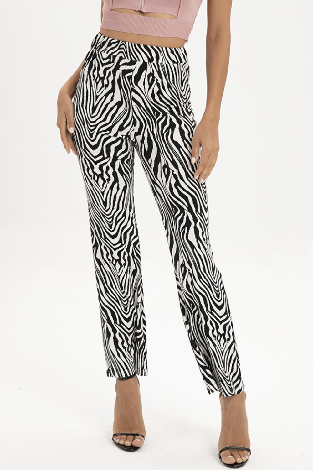 Zebra Print Straight Leg Pants apparel & accessories