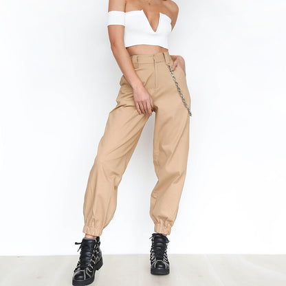 Sports Casual Pants Harem Wide Leg Belt Chain apparel & accessories