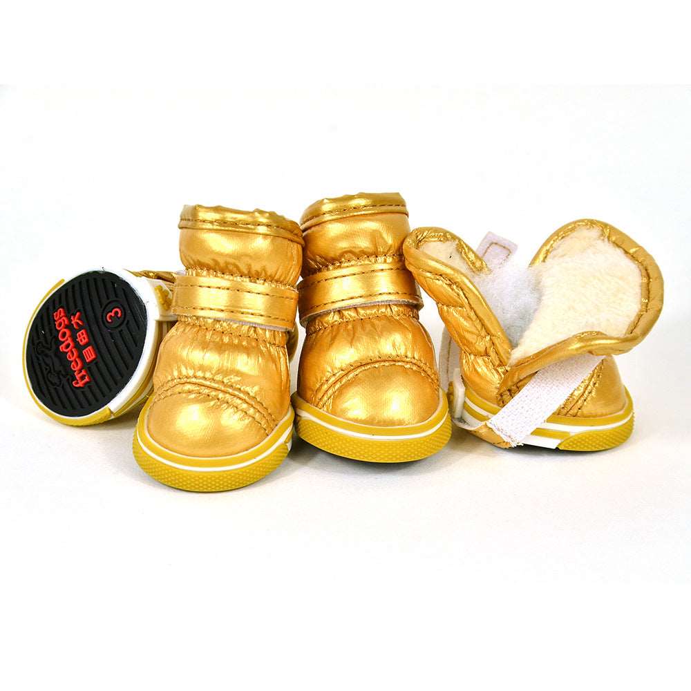 PU Warm Pet Dog Shoes In Winter pet cloths