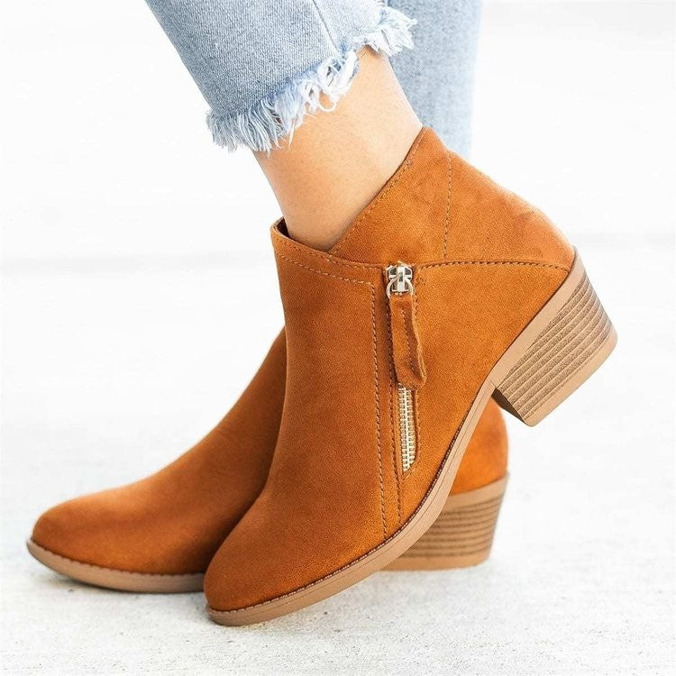 Boots Suede Fashion Women's Shallow Mouth Pointed Boots Shoes & Bags