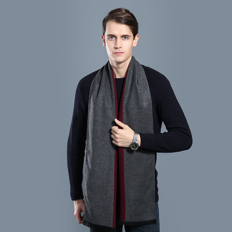 Simple Plaid Warm Keeping Artificial Cashmere Scarf Men's Scarves