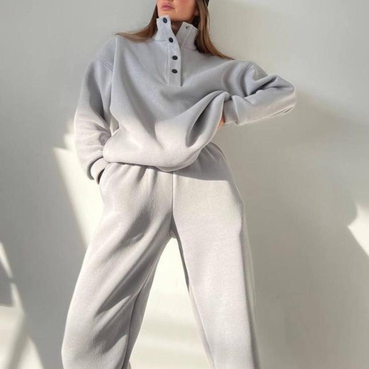 Oversized Pullover Long Pant Set Warm Hoodie apparels & accessories