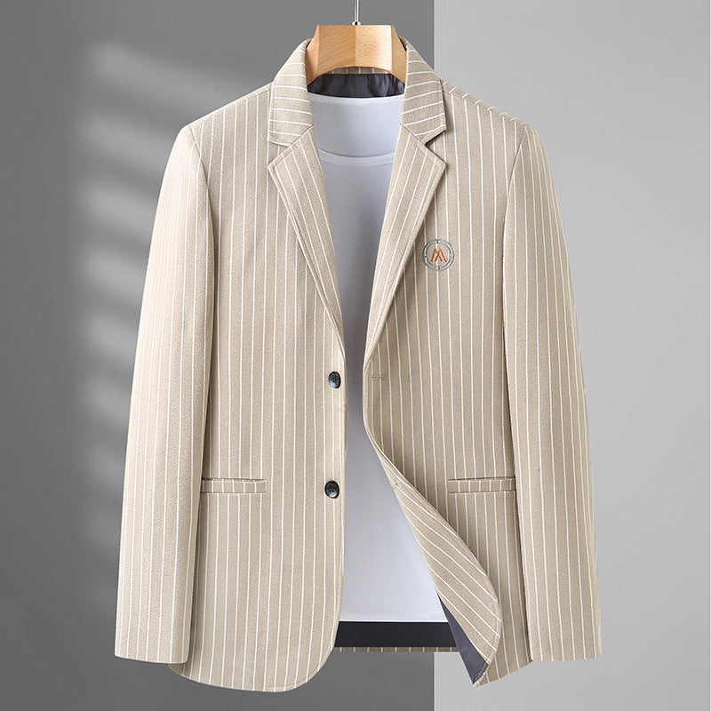 Men's Wool Striped Tweed Suit Jacket T-Shirt