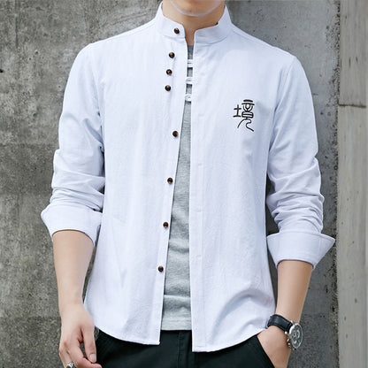 Men's Slim-fit Long-sleeved Stand-up Collar Shirt apparel & accessories