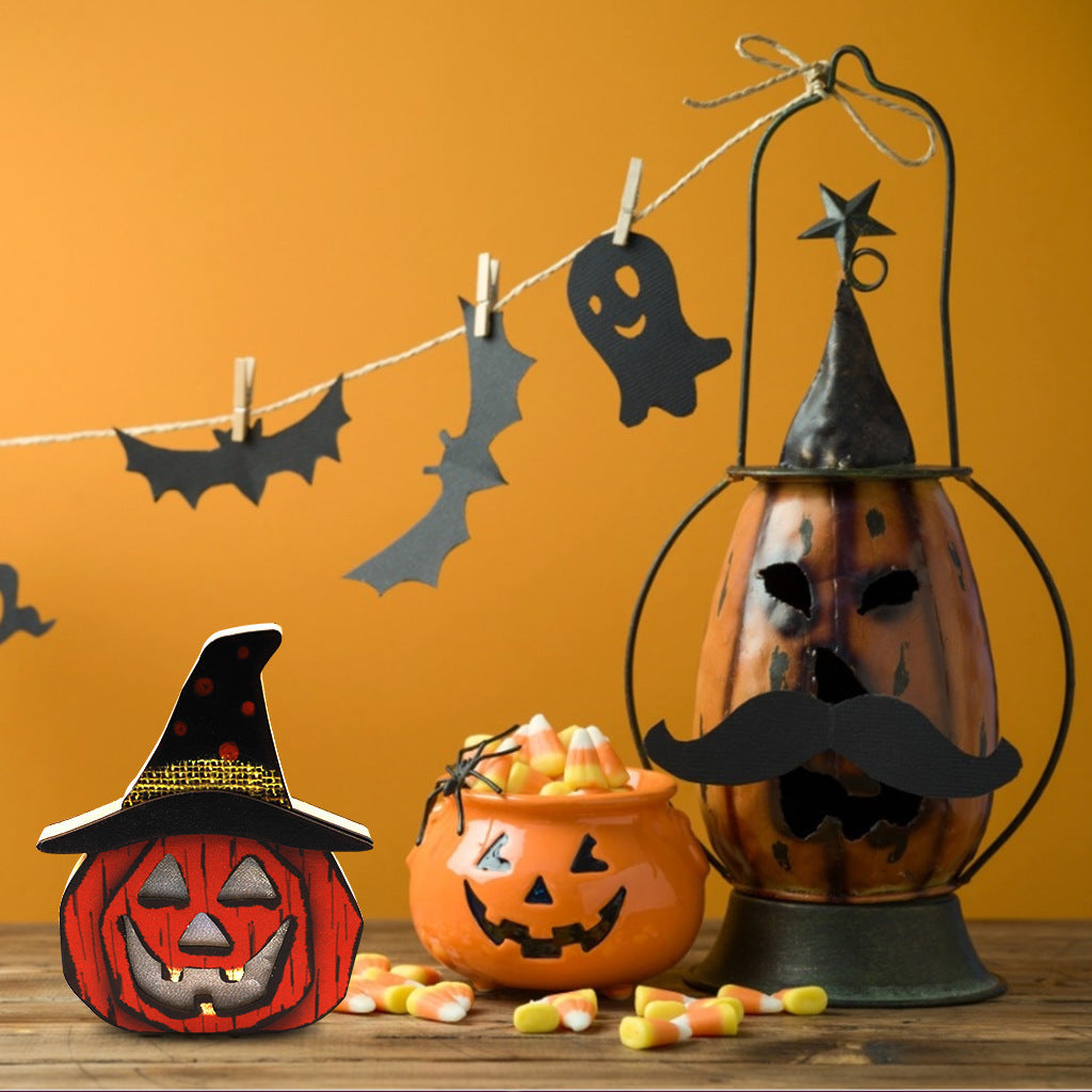 Creative Halloween Wooden Pumpkin Lamp halloween