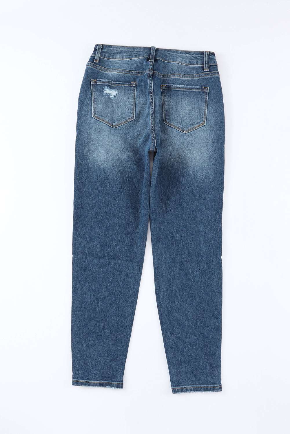 Button-Fly Distressed Jeans with Pockets Bottom wear