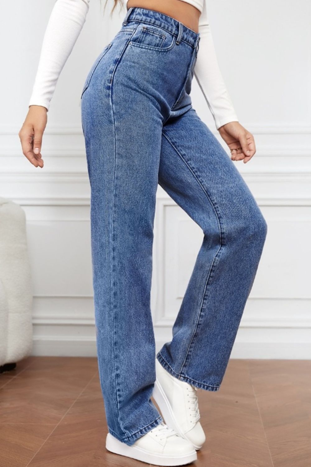 High Waist Straight Jeans apparel & accessories