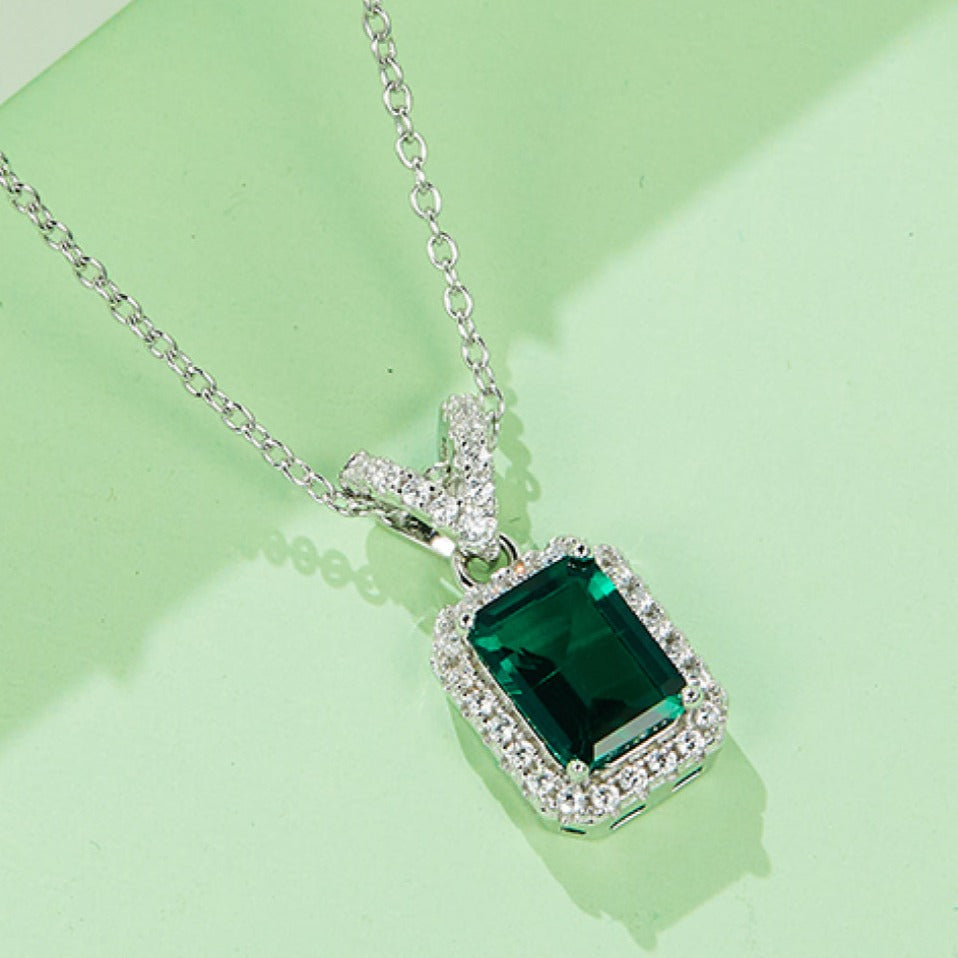 Adored 1.25 Carat Lab-Grown Emerald Pendant Necklace apparel & accessories