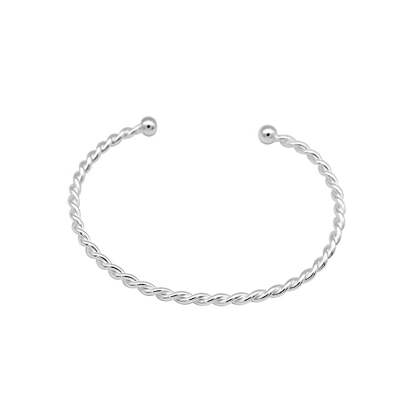 Women's Temperamental Sterling Silver Twist Bracelet Jewelry