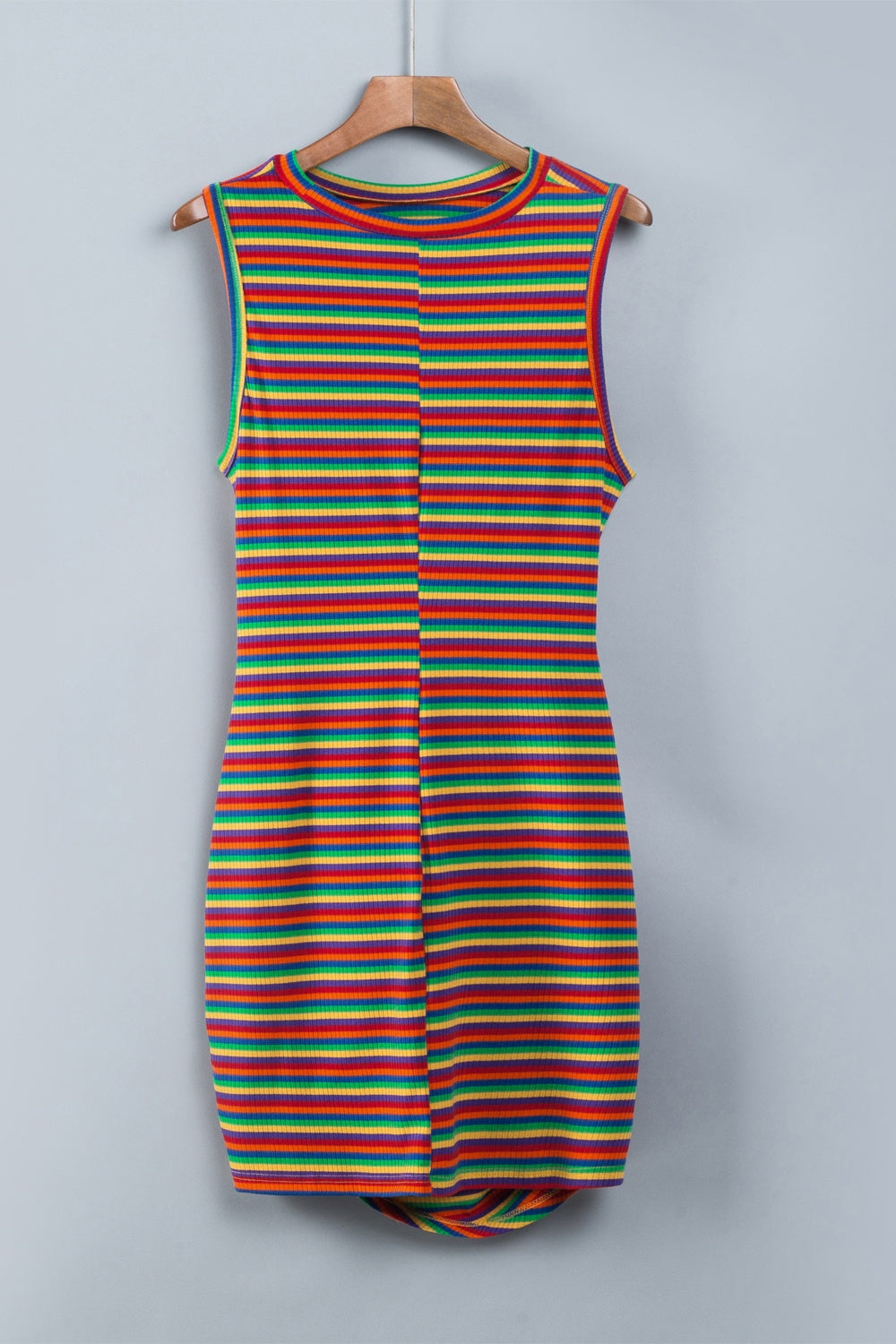 Cutout Striped Round Neck Sleeveless Dress Dresses & Tops