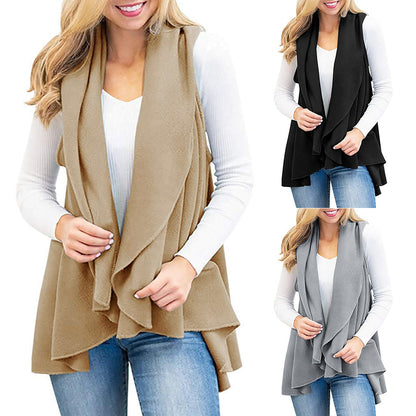 Fashionable Sleeveless Solid Color Cashmere Vest Women apparel & accessories