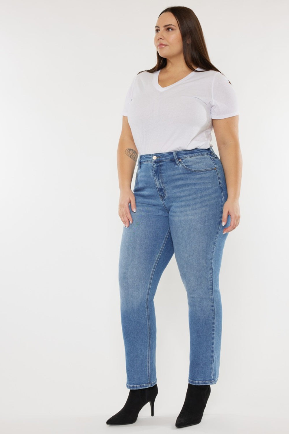 Kancan Full Size Cat's Whiskers High Waist Jeans apparel & accessories