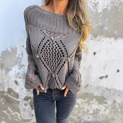 Loose Sweater Round Neck Knitted Top apparels & accessories