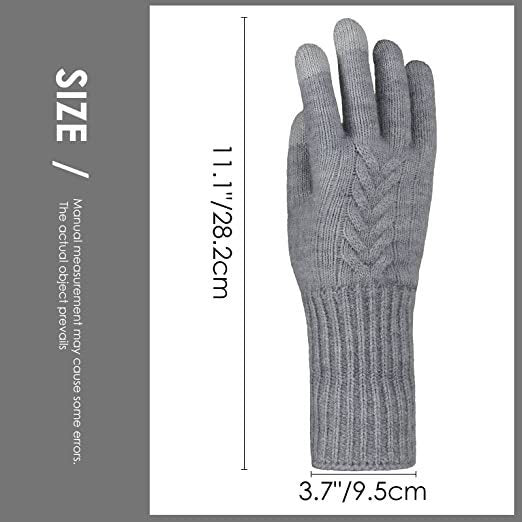 Autumn And Winter Jacquard Dark Gray Warm Touch Screen Magic Gloves apparels & accessories