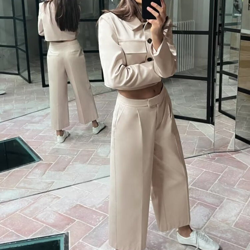 Women's Short Jacket High Waist Straight Casual Suit apparels & accessories