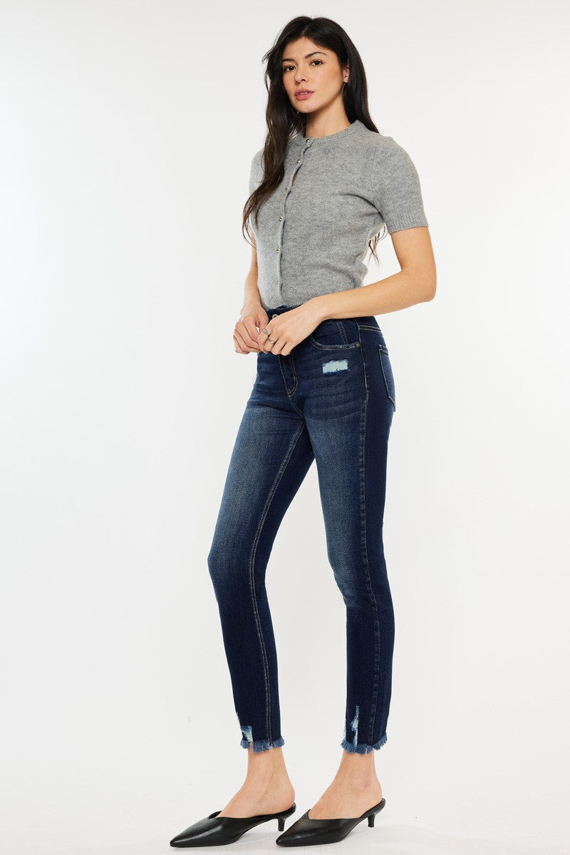 Kancan Cat's Whiskers Raw Hem High Waist Jeans Bottom wear