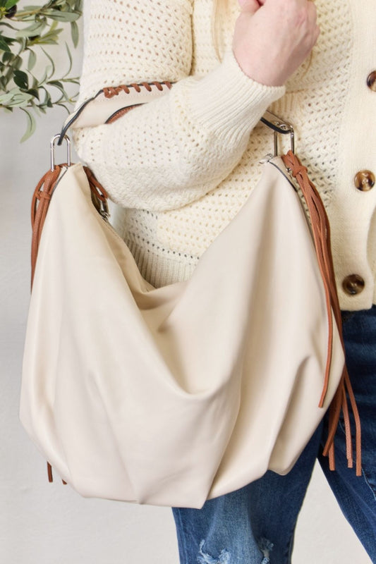 SHOMICO Fringe Detail Contrast Handbag Accessories for women