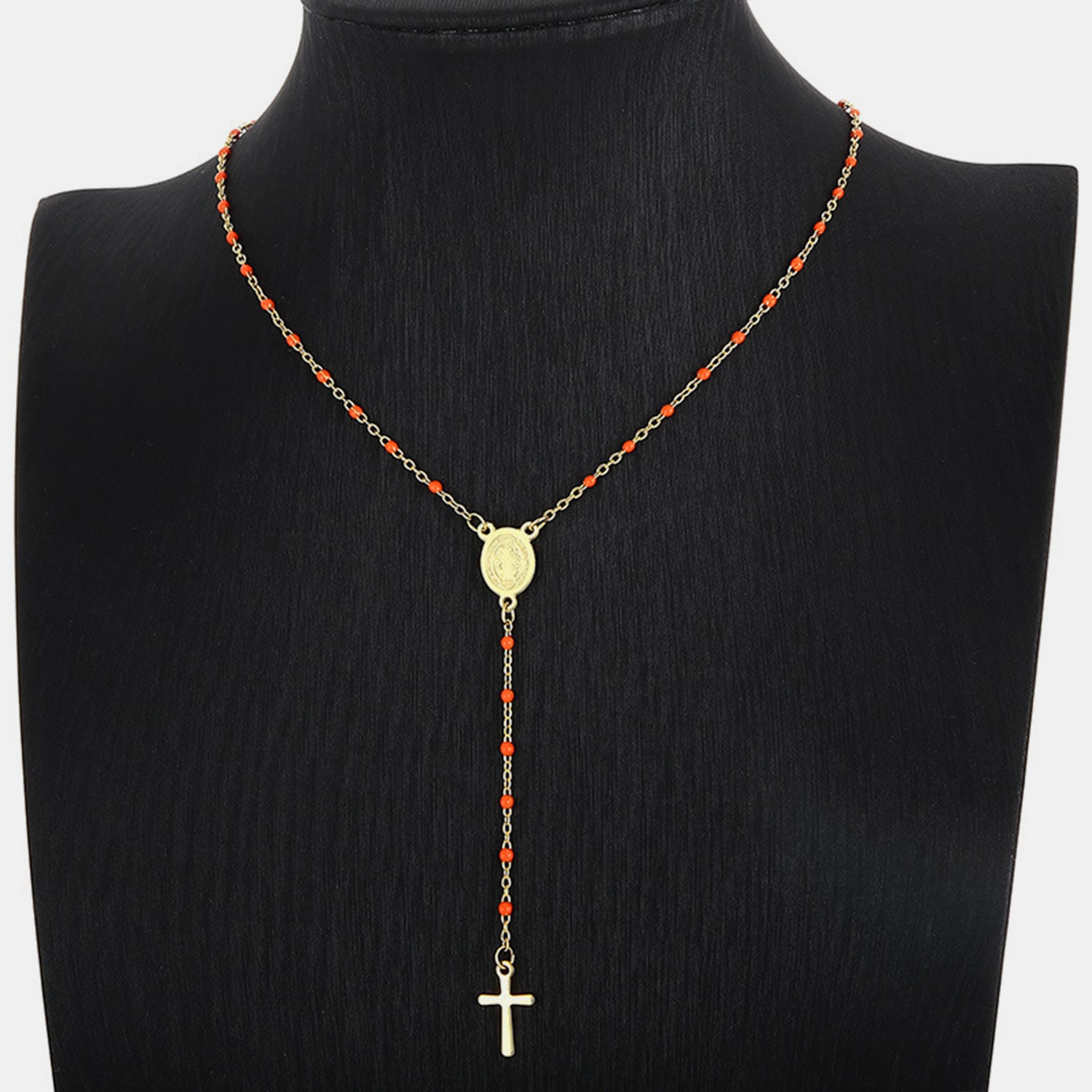 Stainless Steel Beaded Cross Necklace apparel & accessories