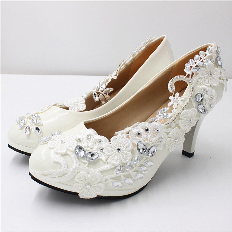 Oversized Women's White Wedding Shoes Shoes & Bags