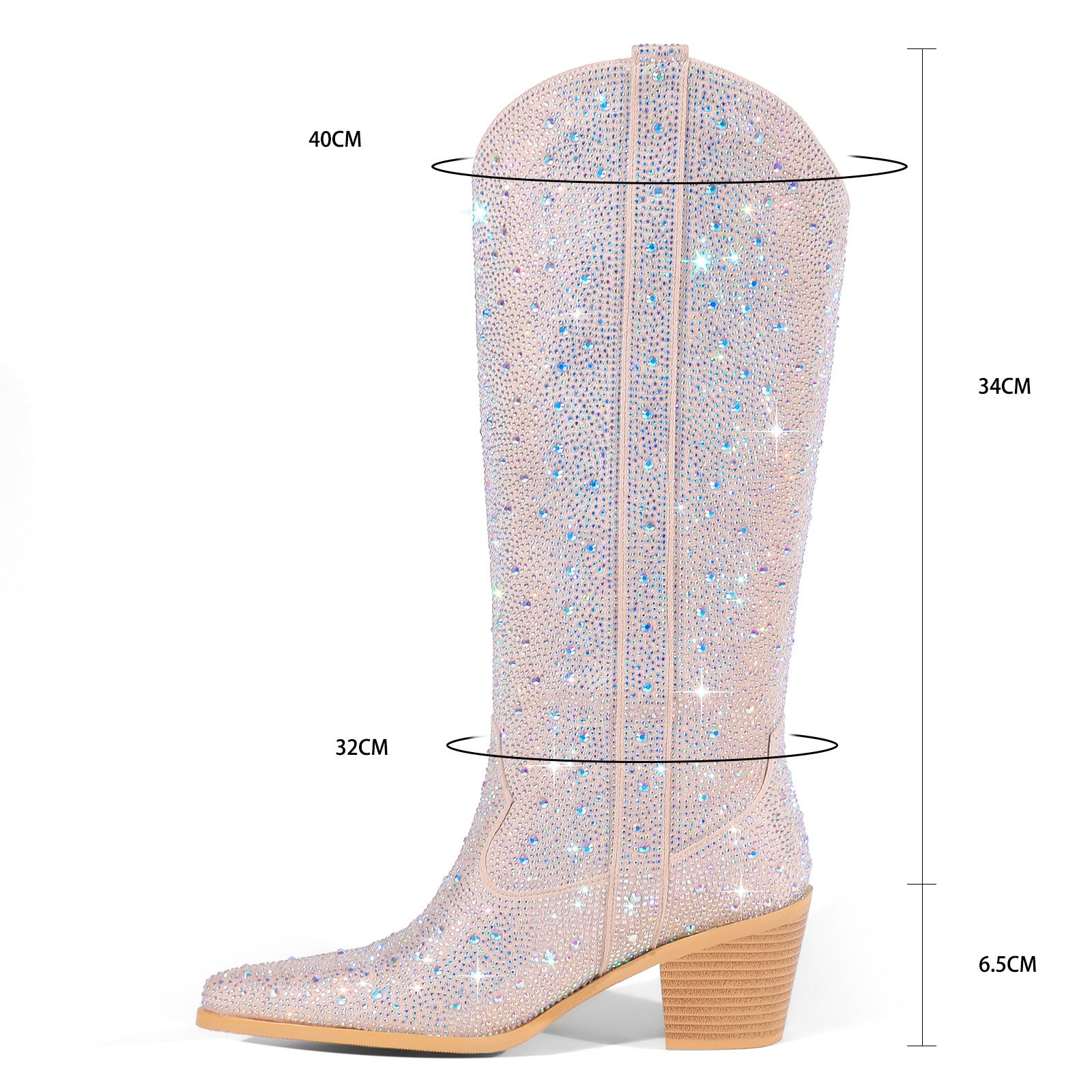 Plus Size Fashion Rhinestone Women's Boots Shoes & Bags