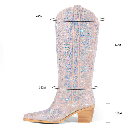 Plus Size Fashion Rhinestone Women's Boots Shoes & Bags