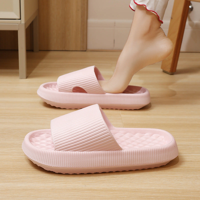 EVA Slippers Solid Color Rhombus Stripe Shoes & Bags