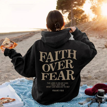 Hoodie Faith Fear Printed Sweatshirt apparels & accessories