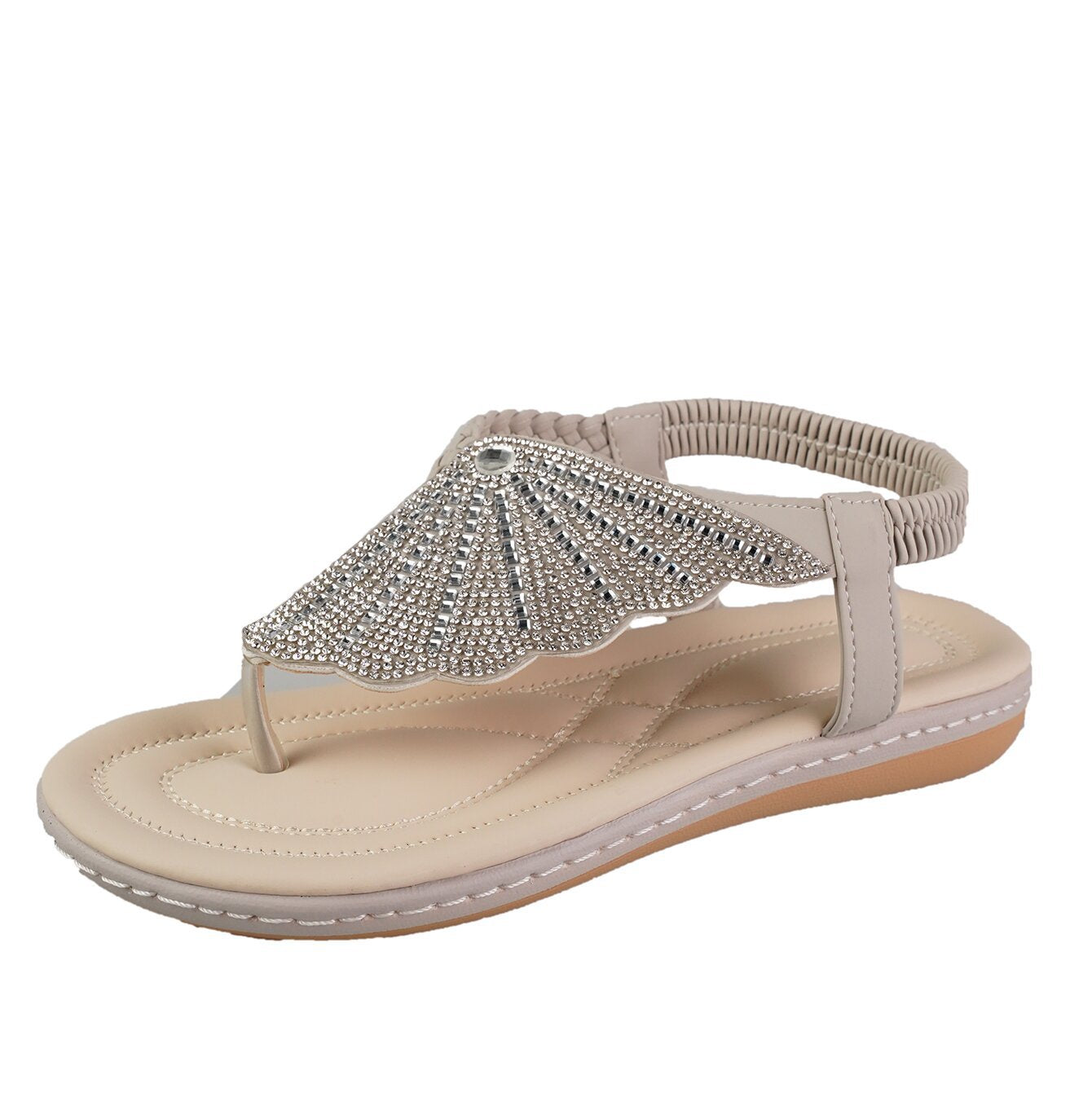 Rhinestone Shell Flip-Flops Sandals Shoes & Bags