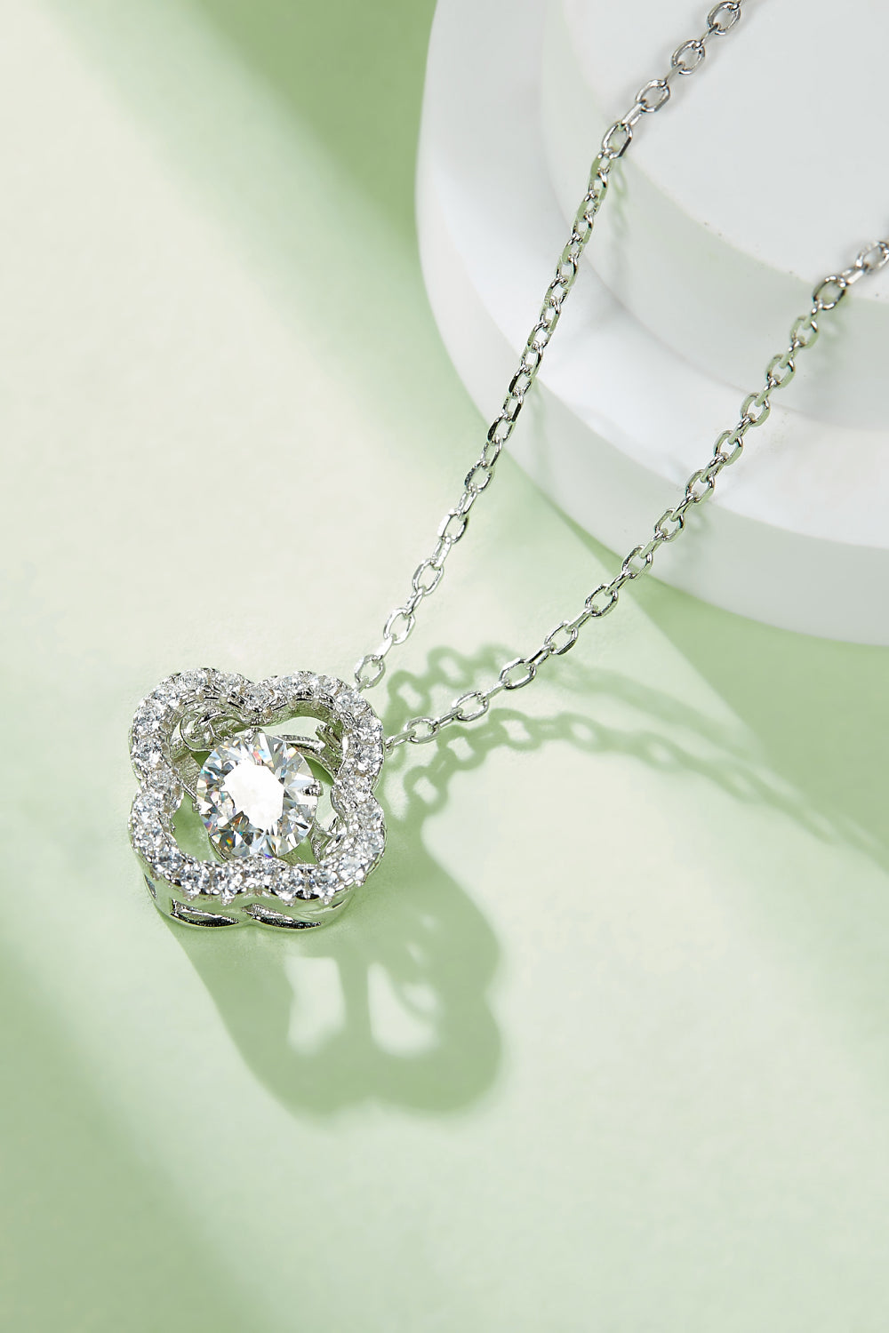 Moissanite Four Leaf Clover Pendant Necklace apparel & accessories