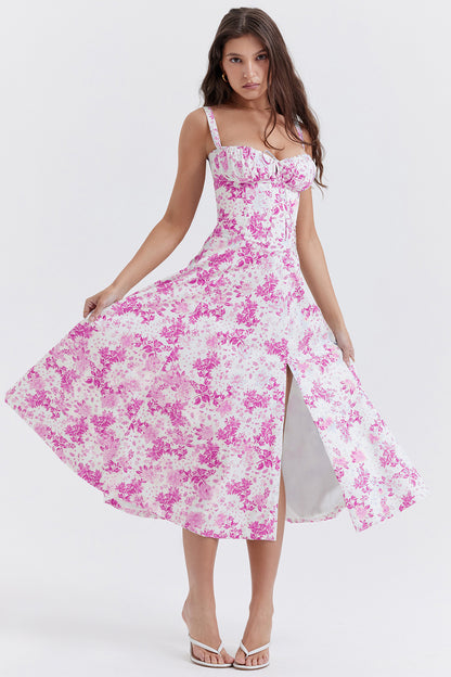 Women's Floral Print Dress With Straps apparel & accessories