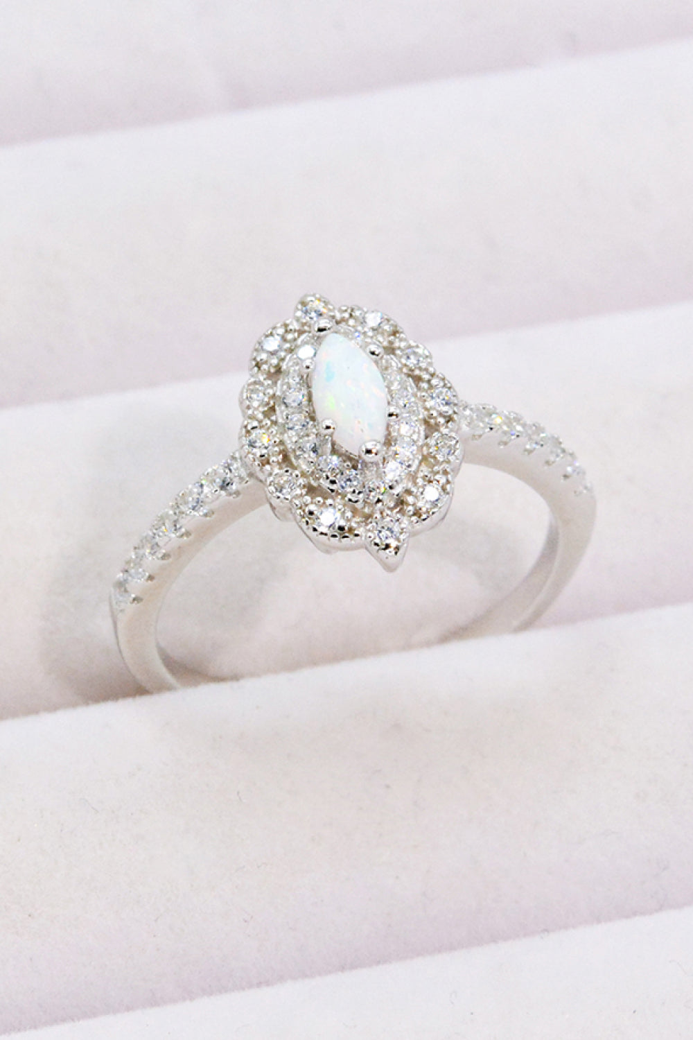 Modern Love Story Opal and Zircon Ring apparel & accessories