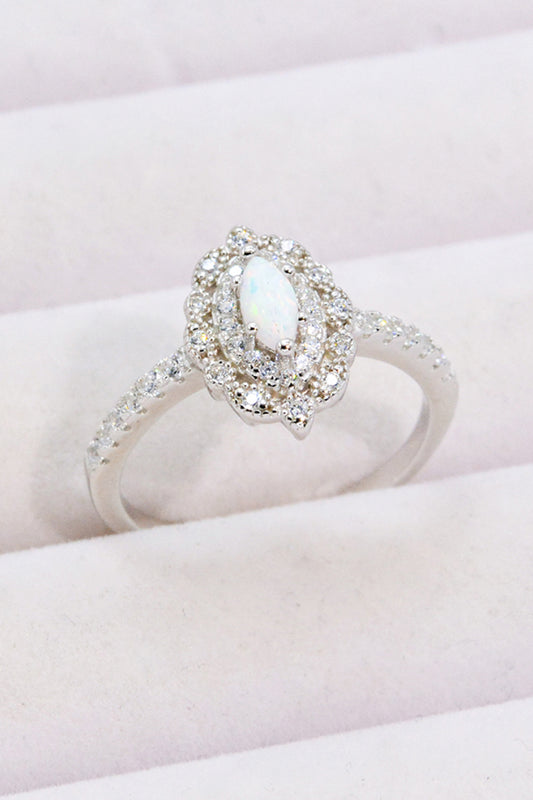 Modern Love Story Opal and Zircon Ring apparel & accessories