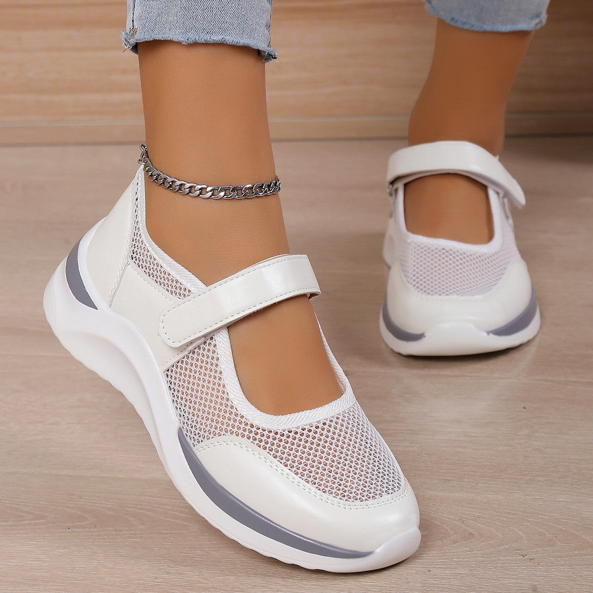 Women's Casual Thick Bottom Breathable Velcro Women's Mesh Surface Shoes Shoes & Bags