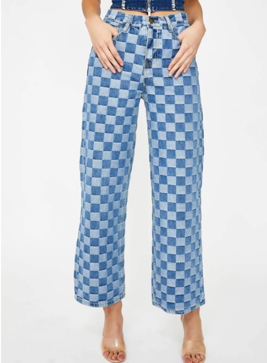 Women's plaid jeans apparel & accessories