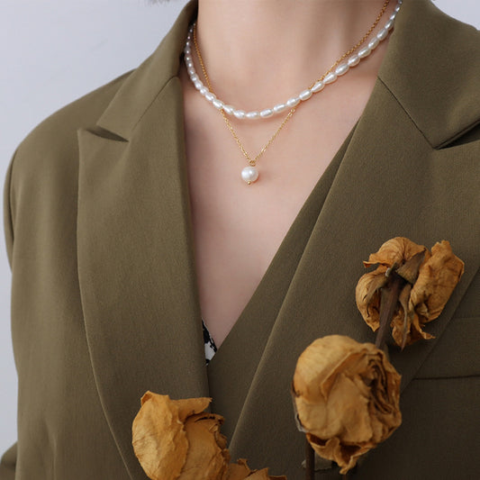 Double-Layered Freshwater Pearl Necklace apparel & accessories