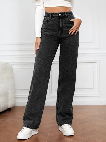 High Waist Straight Jeans apparel & accessories