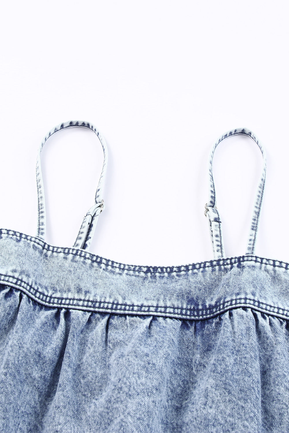 Smocked Adjustable Strap Denim Cami apparel & accessories