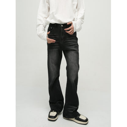 Loose Washed-out Slightly Flared Jeans men's clothing