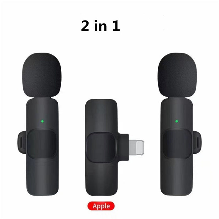 Lavalier Mini Microphone Wireless Audio Video Recording With Phone Charging Gadgets