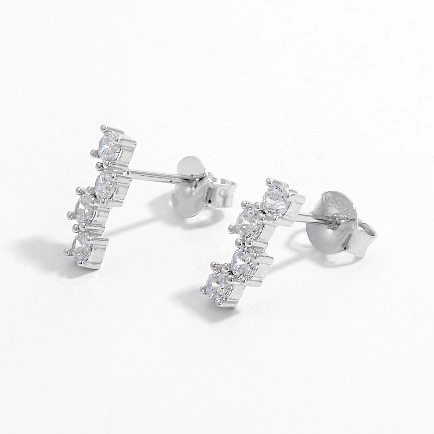 925 Sterling Silver Inlaid Zircon Stud Earrings apparel & accessories