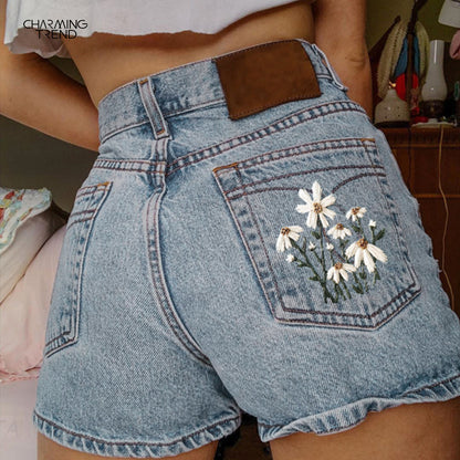 Printed Summer Artistic Vintage Women's Clothing Denim Shorts apparel & accessories